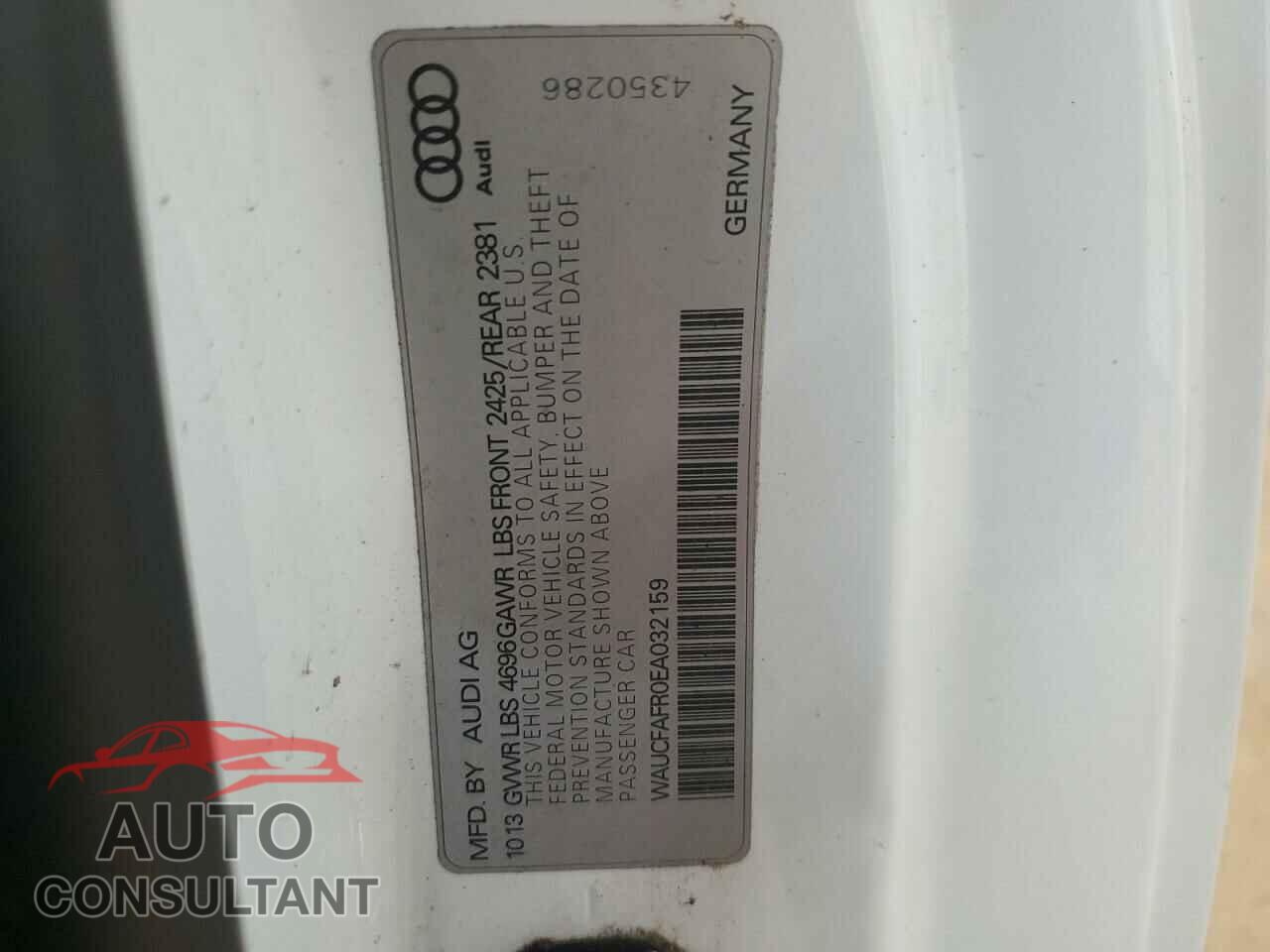 AUDI A5 2014 - WAUCFAFR0EA032159