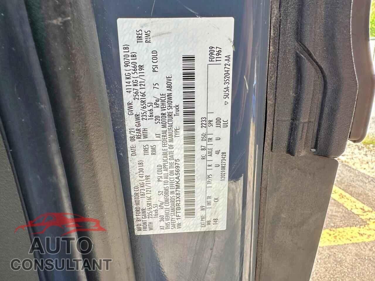 FORD TRANSIT 2021 - 1FTBR3X87MKA56975