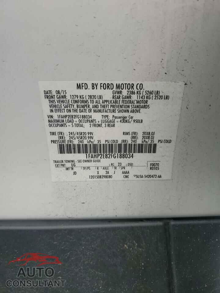 FORD TAURUS 2015 - 1FAHP2E82FG188034