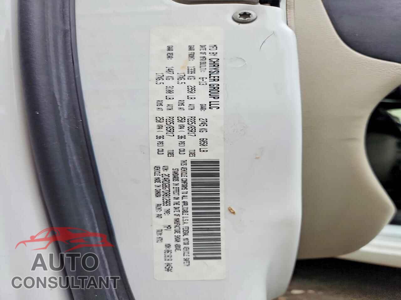 DODGE CARAVAN 2013 - 2C4RDGBG7DR812969