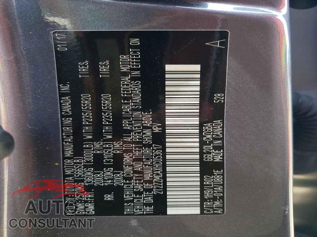 LEXUS RX350 2017 - 2T2ZZMCAXHC053617