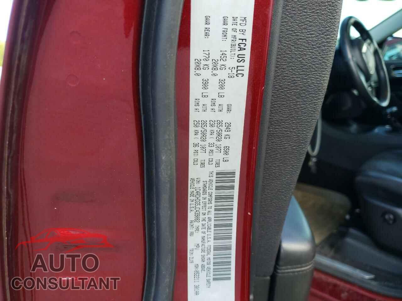 DODGE DURANGO 2018 - 1C4RDHDG5JC439082