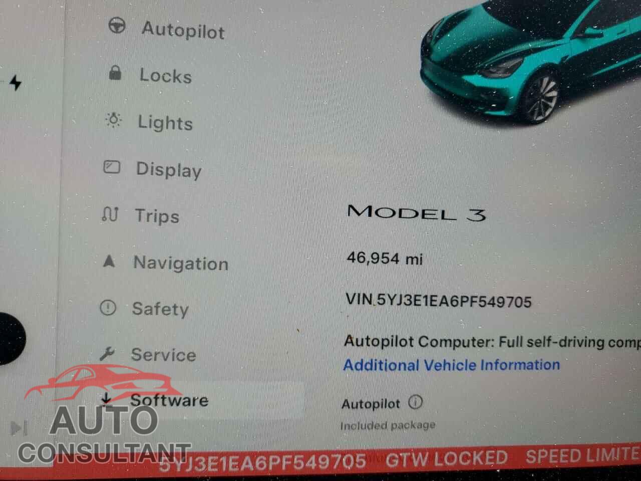 TESLA MODEL 3 2023 - 5YJ3E1EA6PF549705