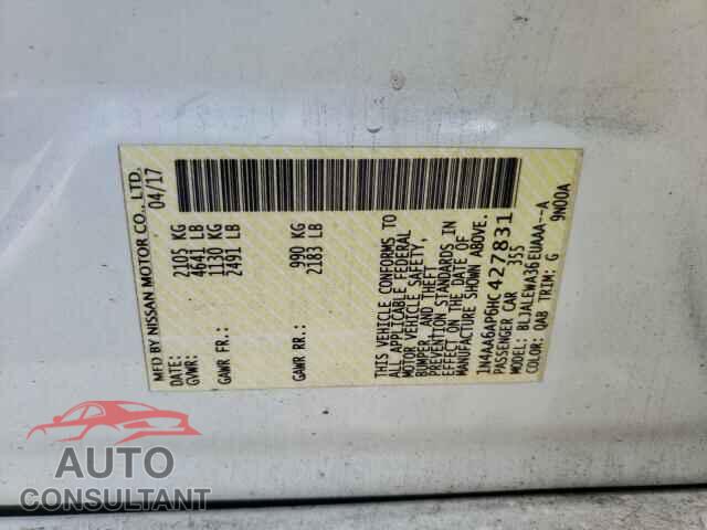 NISSAN MAXIMA 2017 - 1N4AA6AP6HC427831