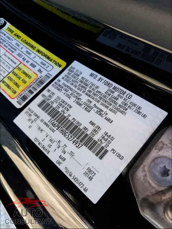 FORD MUSTANG 2016 - 1FA6P8TH0G5274937