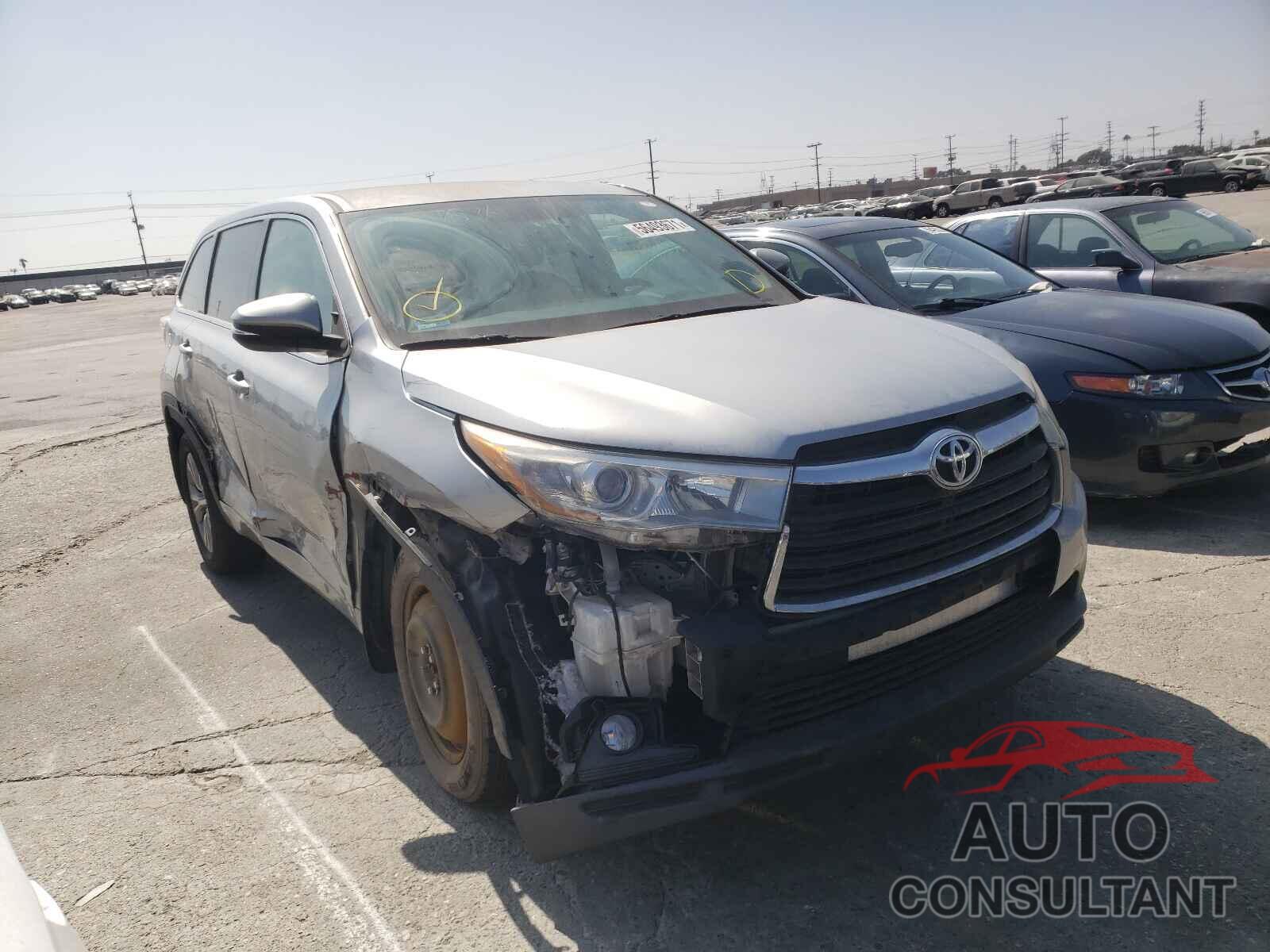 TOYOTA HIGHLANDER 2016 - 5TDBKRFH9GS233354