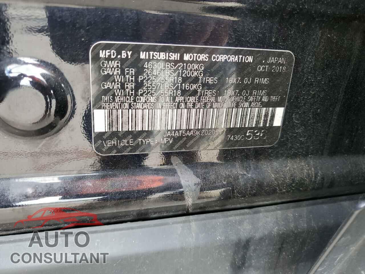 MITSUBISHI ECLIPSE 2019 - JA4AT5AA9KZ020577
