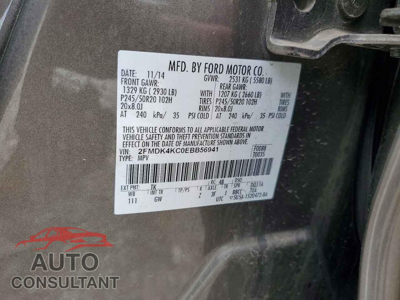 FORD EDGE 2014 - 2FMDK4KC0EBB56941