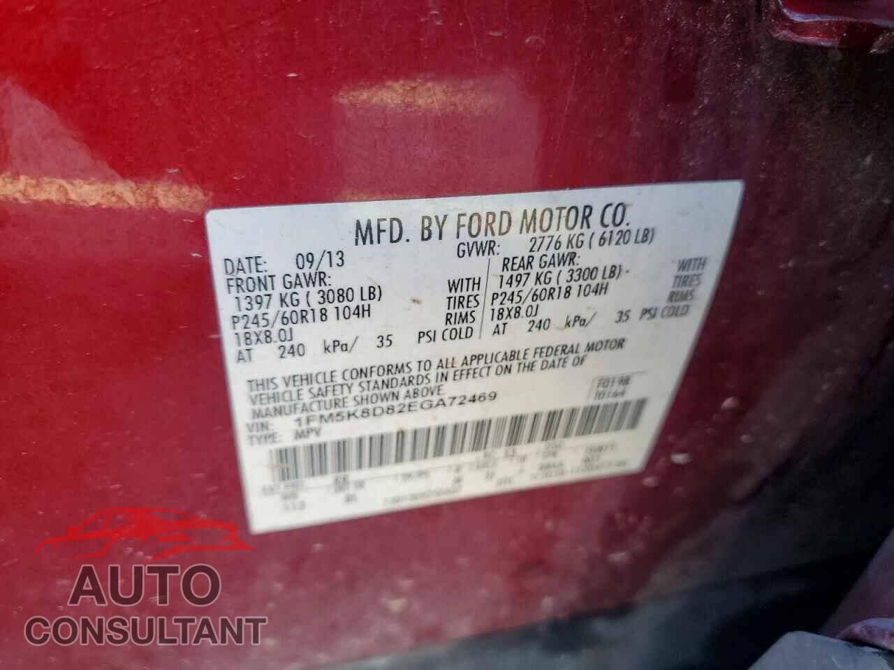 FORD EXPLORER 2014 - 1FM5K8D82EGA72469