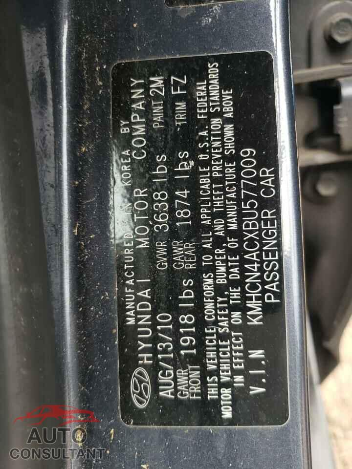 HYUNDAI ACCENT 2011 - KMHCN4ACXBU577009