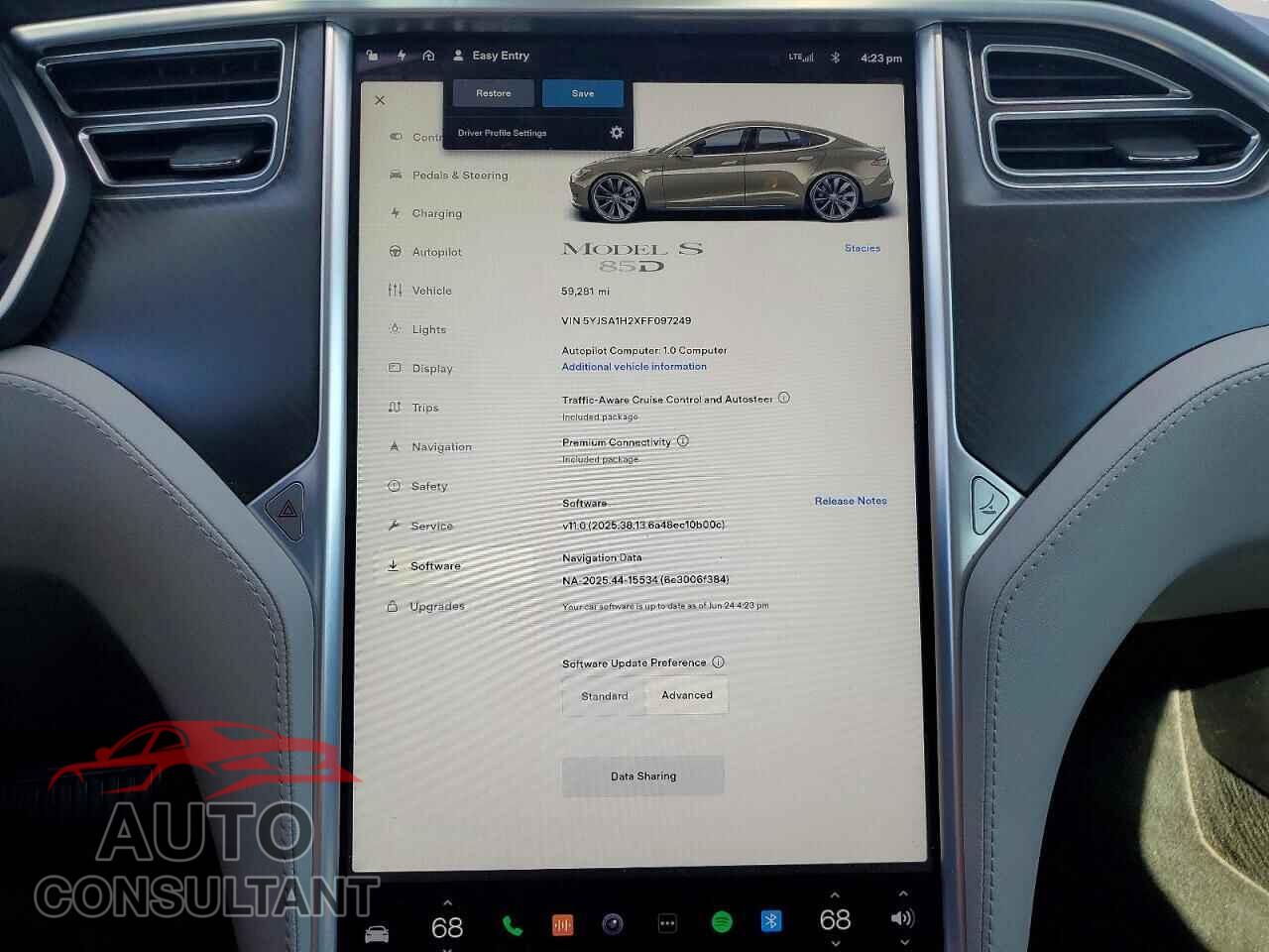 TESLA MODEL S 2015 - 5YJSA1H2XFF097249
