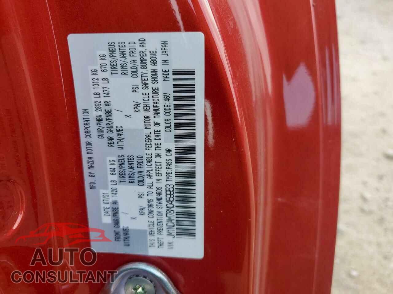 MAZDA MX5 2021 - JM1NDAM78M0459953