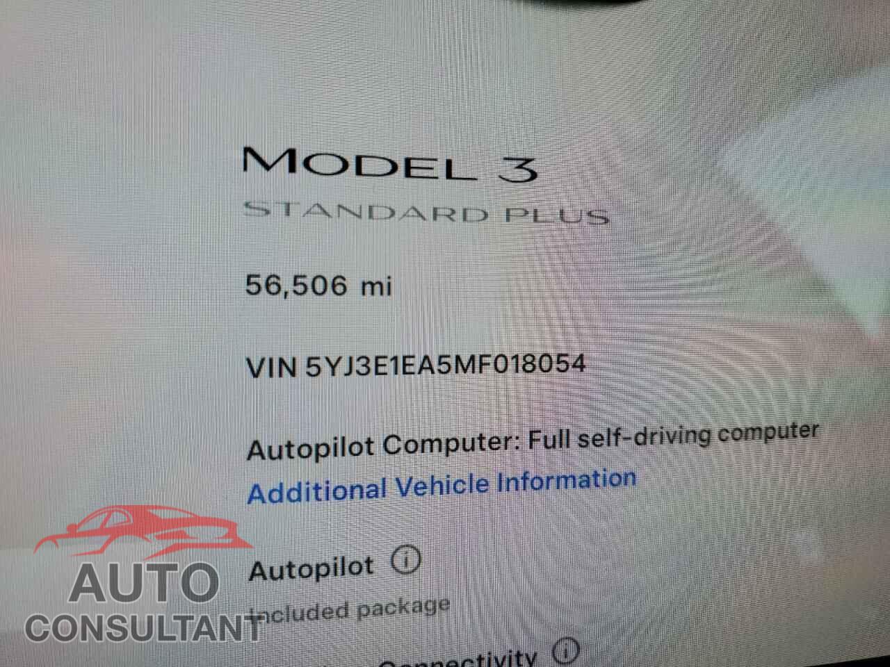 TESLA MODEL 3 2021 - 5YJ3E1EA5MF018054