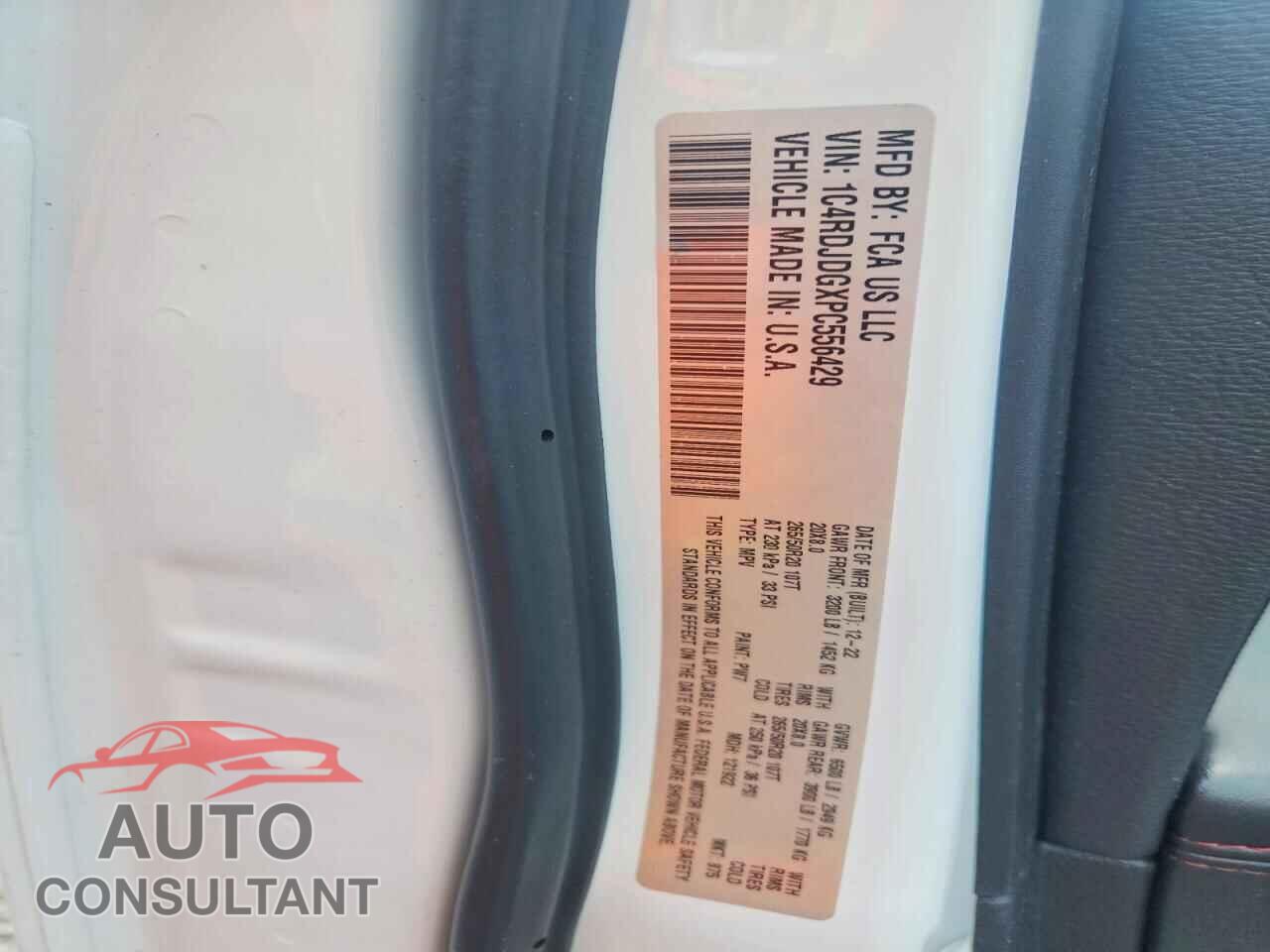 DODGE DURANGO 2023 - 1C4RDJDGXPC556429