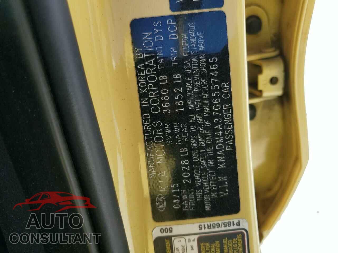 KIA RIO 2016 - KNADM4A37G6557465