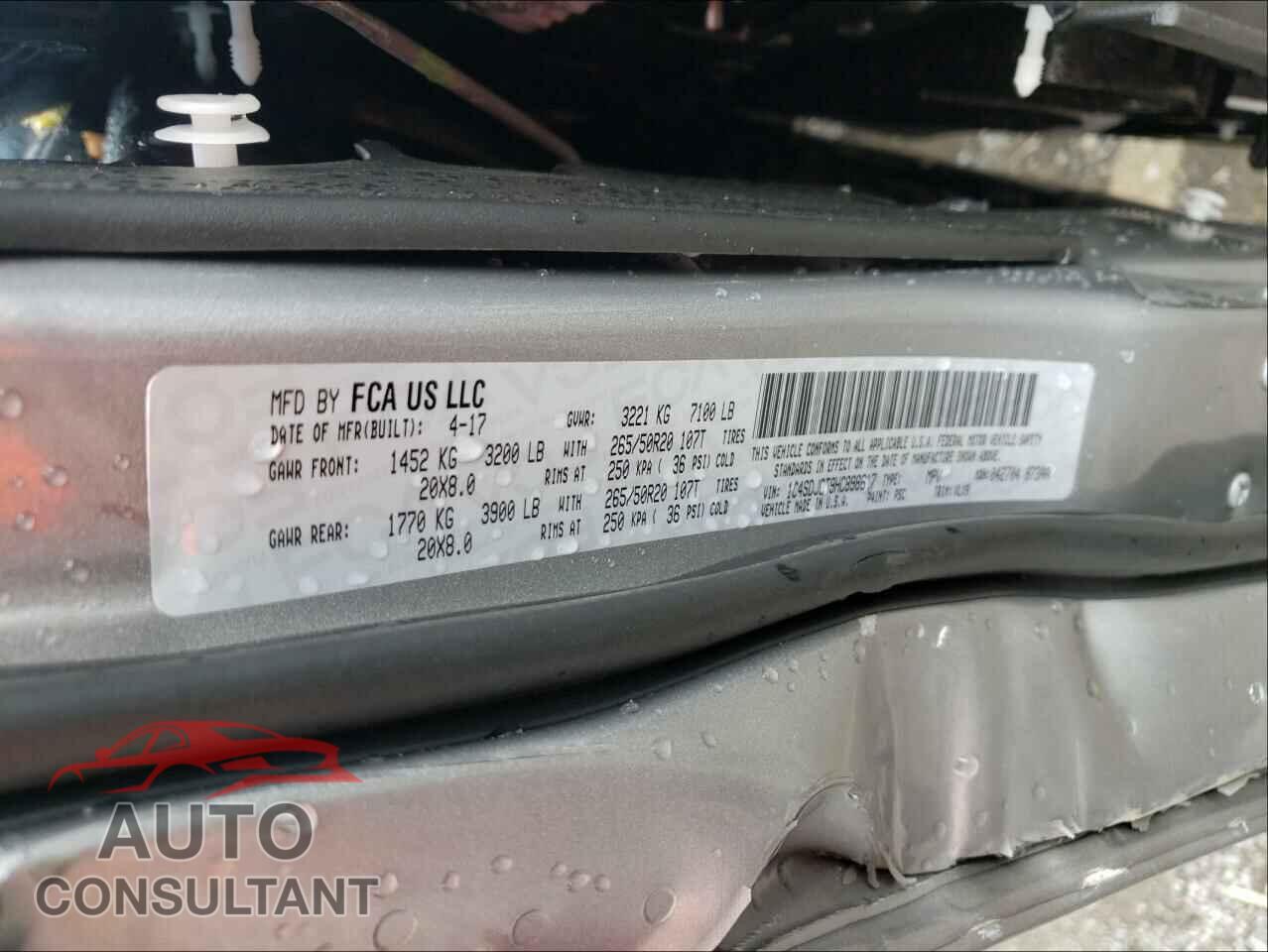 DODGE DURANGO 2017 - 1C4SDJCT9HC898617