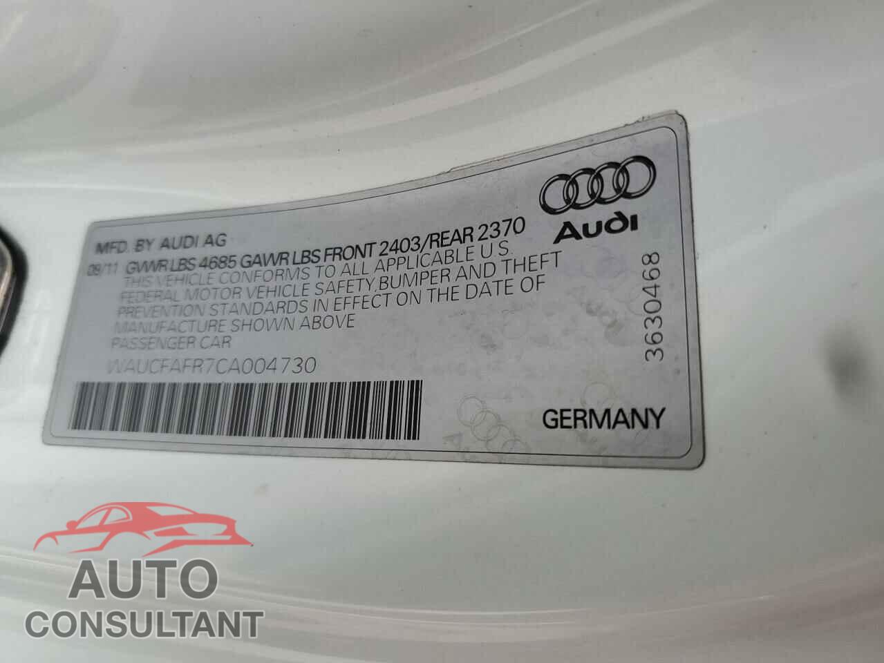 AUDI A5 2012 - WAUCFAFR7CA004730
