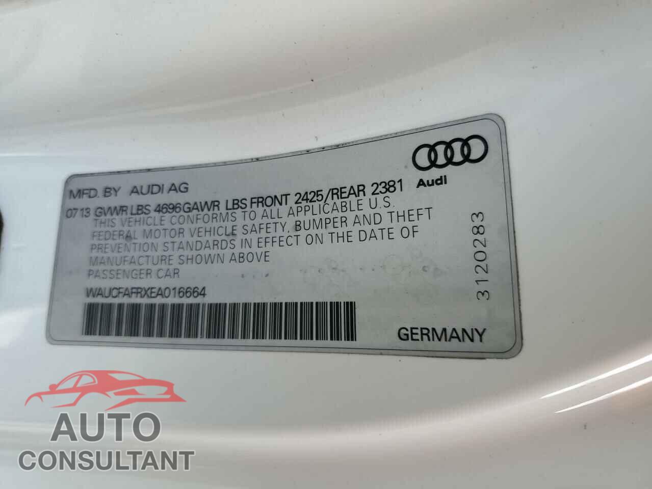 AUDI A5 2014 - WAUCFAFRXEA016664