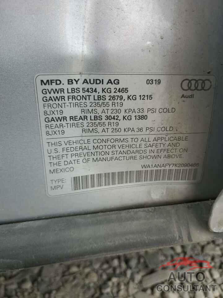 AUDI Q5 2019 - WA1ANAFY7K2090466