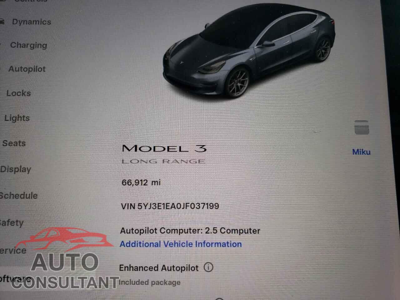 TESLA MODEL 3 2018 - 5YJ3E1EA0JF037199