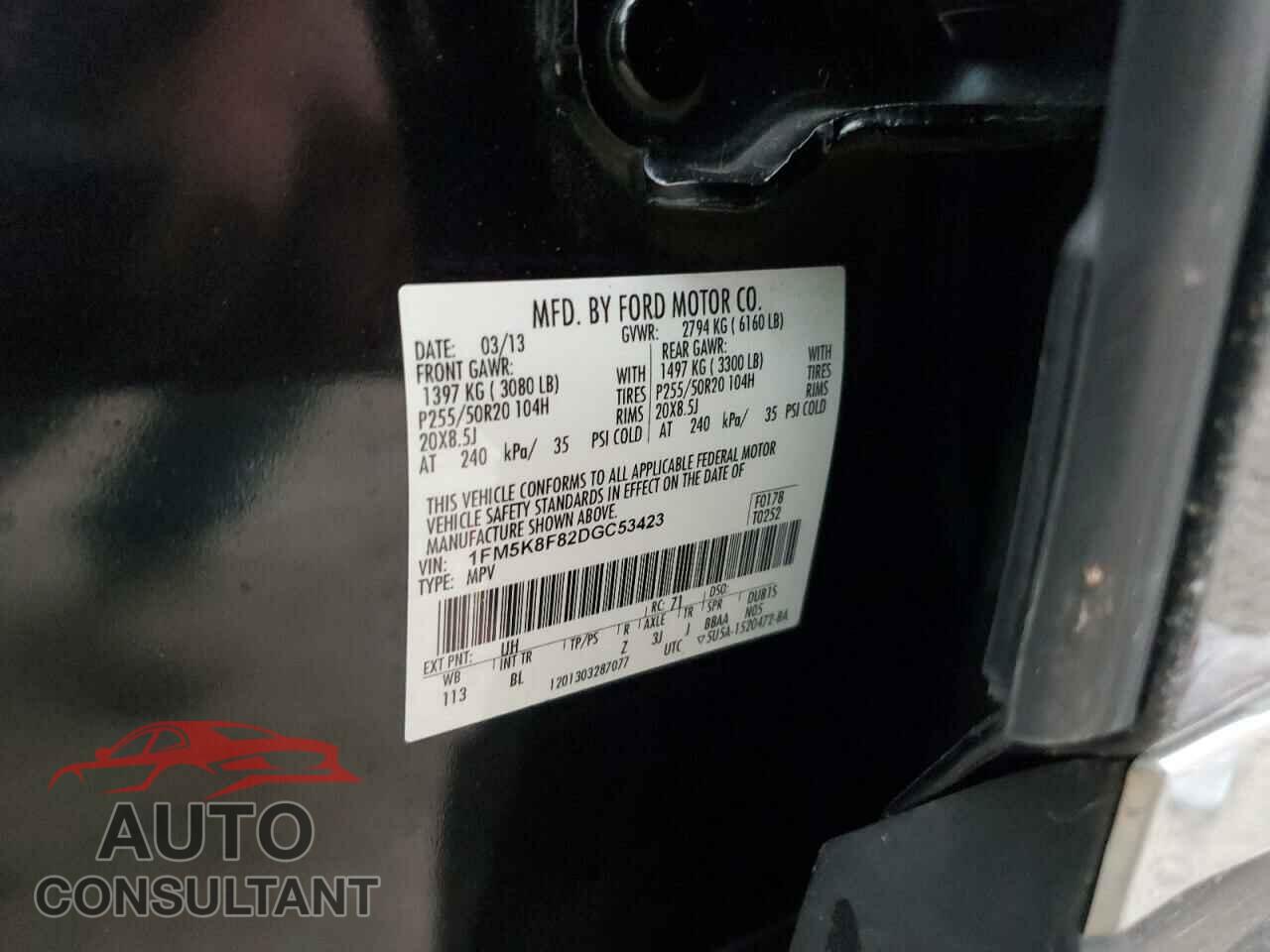 FORD EXPLORER 2013 - 1FM5K8F82DGC53423