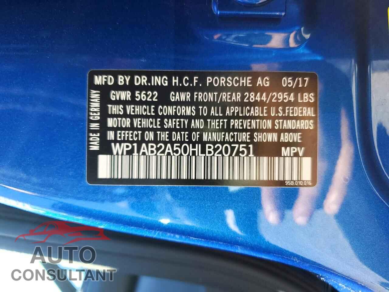 PORSCHE MACAN 2017 - WP1AB2A50HLB20751