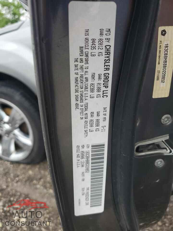DODGE CALIBER 2011 - 1B3CB8HB8BD220852