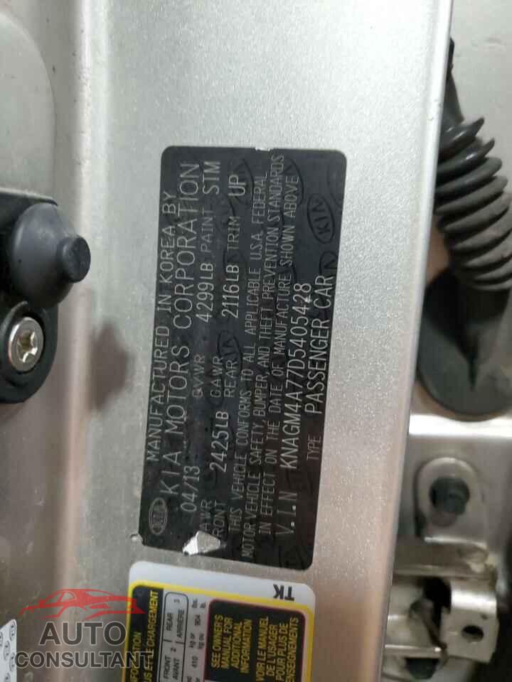 KIA OPTIMA 2013 - KNAGM4A77D5405428