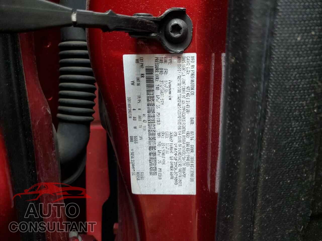 FORD FOCUS 2016 - 1FADP3F29GL371860