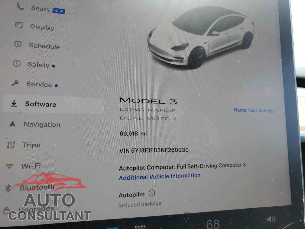 TESLA MODEL 3 2022 - 5YJ3E1EB3NF260030