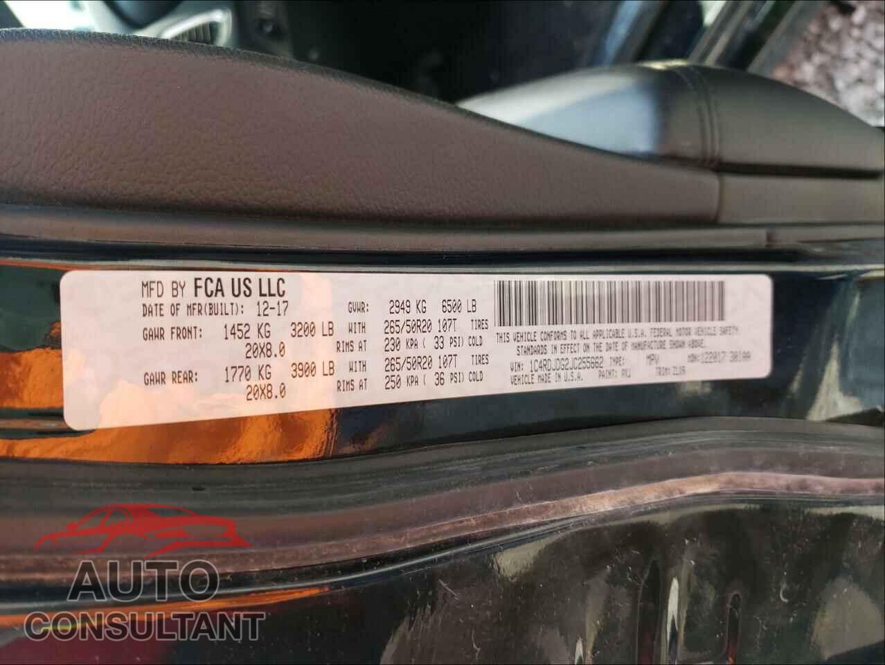 DODGE DURANGO 2018 - 1C4RDJDG2JC255662