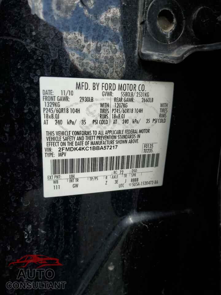 FORD EDGE 2011 - 2FMDK4KC1BBA57217