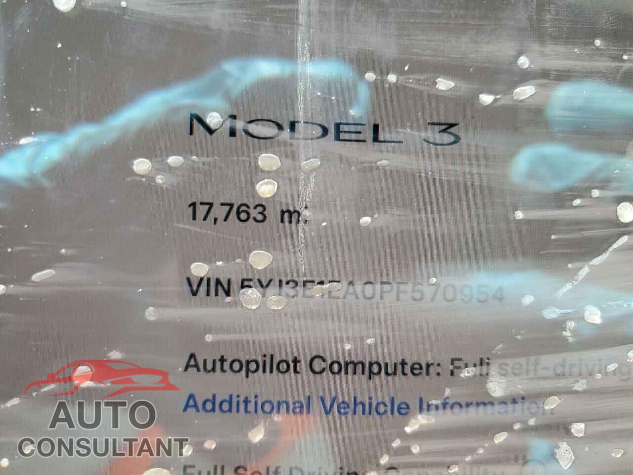 TESLA MODEL 3 2023 - 5YJ3E1EA0PF570954