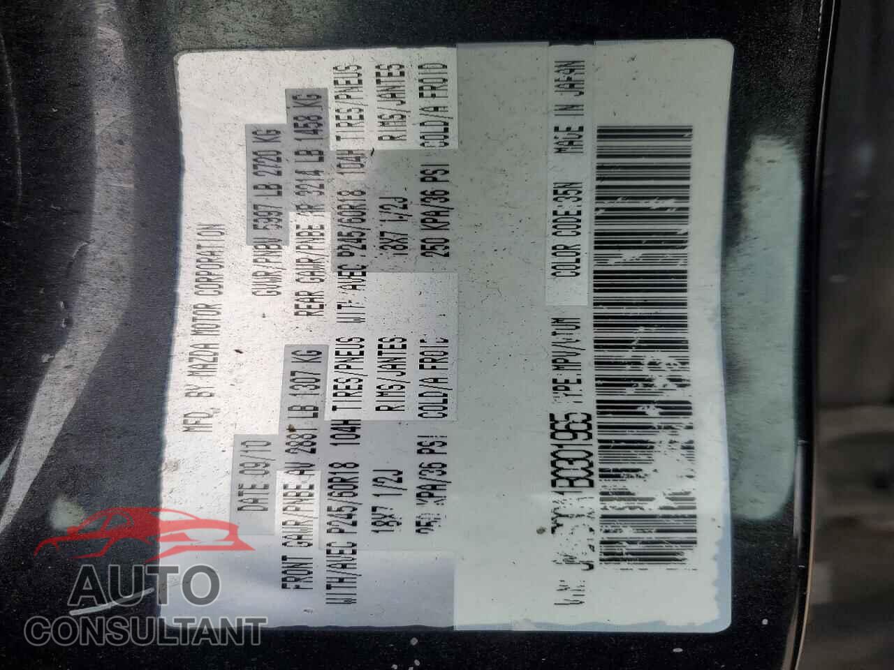 MAZDA CX-9 2011 - JM3TB3CA1B0301965