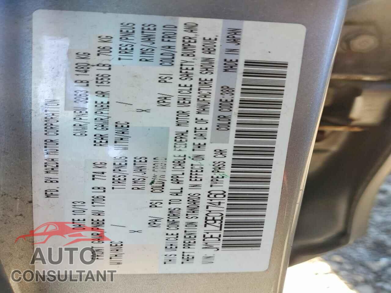 MAZDA 2 2014 - JM1DE1LZ9E0174160
