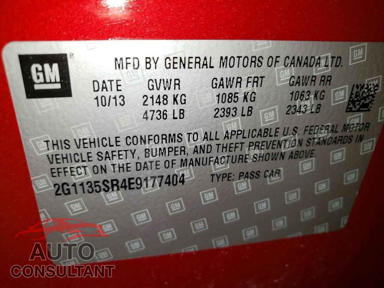CHEVROLET IMPALA 2014 - 2G1135SR4E9177404