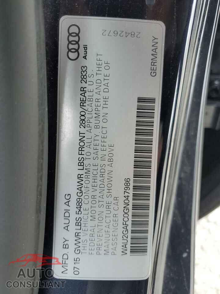AUDI A7 2016 - WAU2GAFC0GN047986