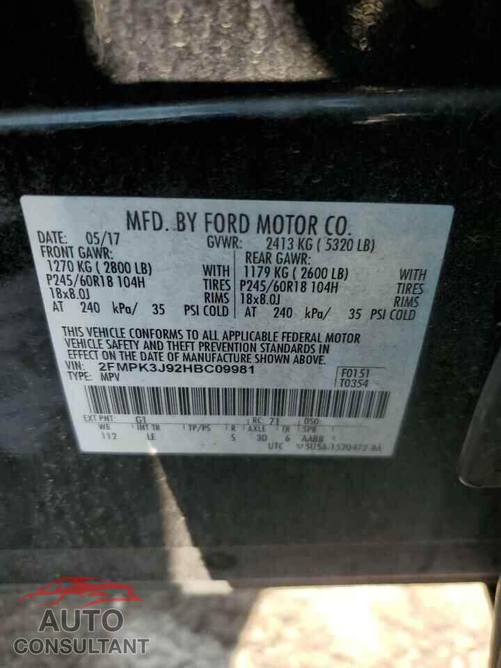 FORD EDGE 2017 - 2FMPK3J92HBC09981