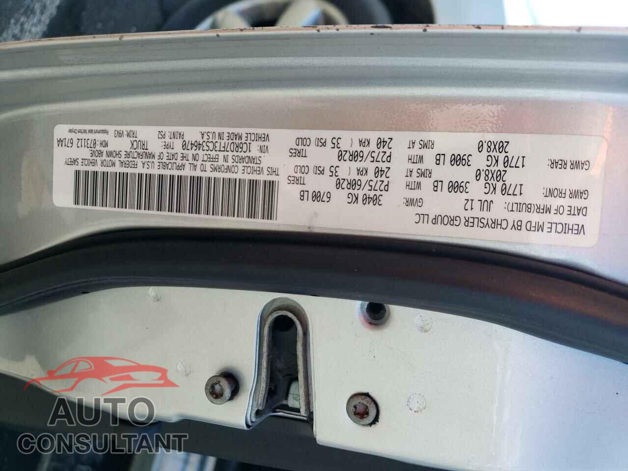 DODGE RAM 1500 2012 - 1C6RD7FT3CS346470