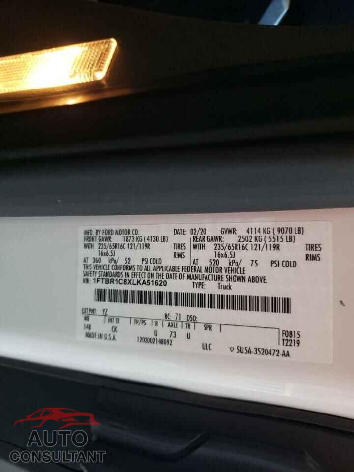 FORD TRANSIT 2020 - 1FTBR1C8XLKA51620