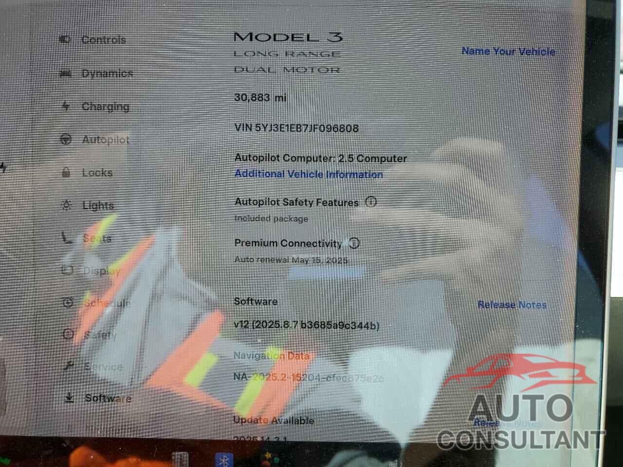 TESLA MODEL 3 2018 - 5YJ3E1EB7JF096808