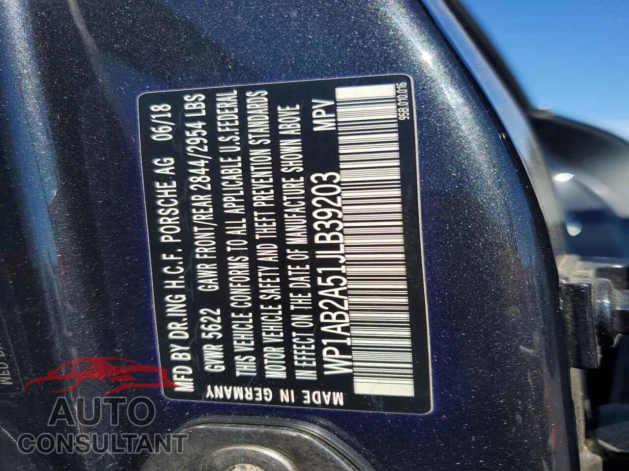 PORSCHE MACAN 2018 - WP1AB2A51JLB39203