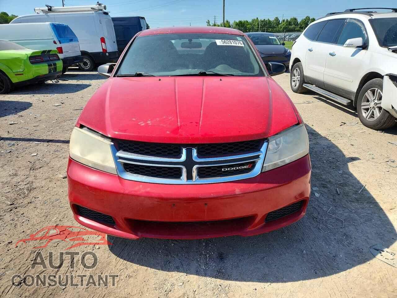 DODGE AVENGER 2012 - 1C3CDZAG0CN314504