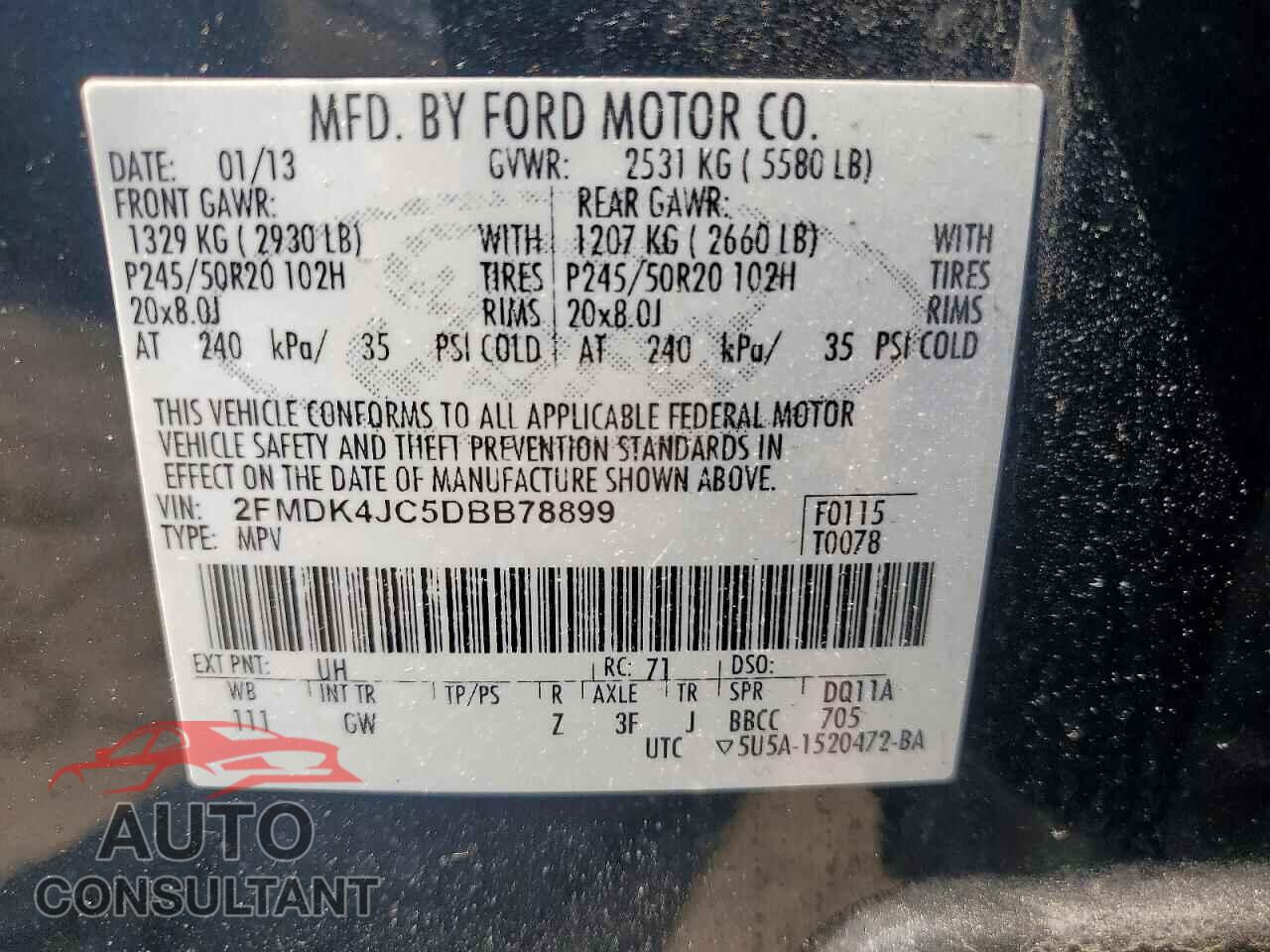 FORD EDGE 2013 - 2FMDK4JC5DBB78899