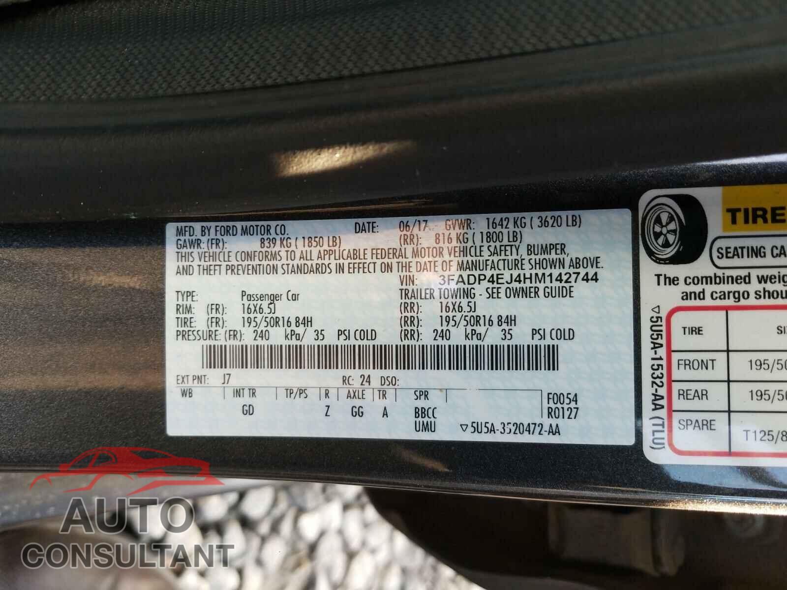FORD FIESTA 2017 - 3FADP4EJ4HM142744