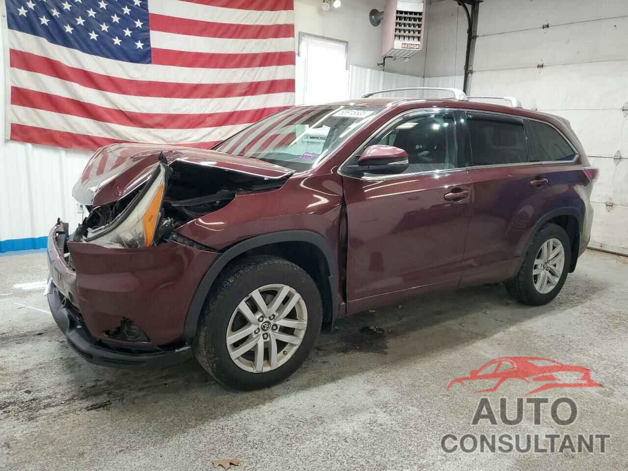 TOYOTA HIGHLANDER 2016 - 5TDBKRFH1GS348028