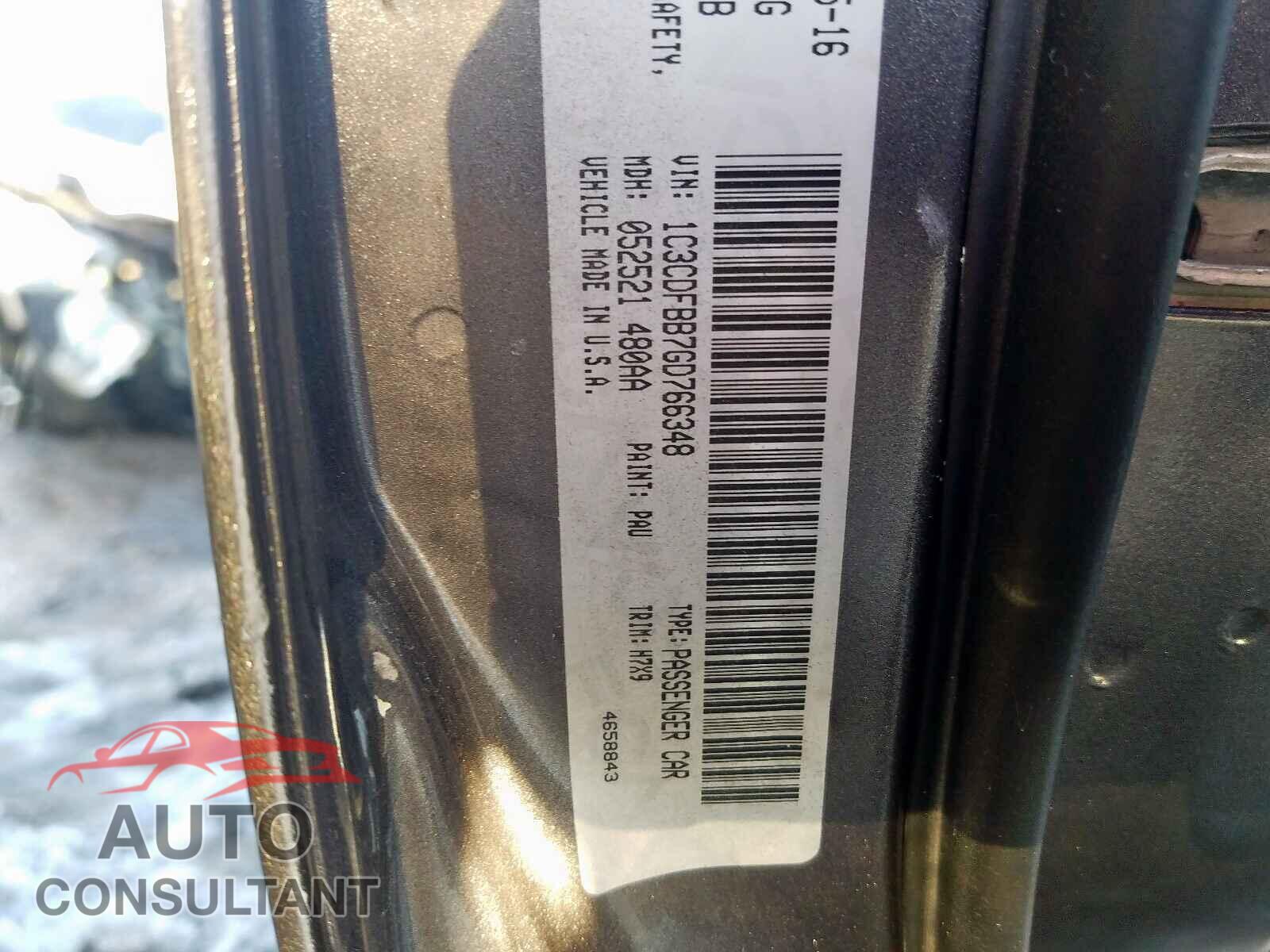 DODGE DART 2016 - 1C3CDFBB7GD766348