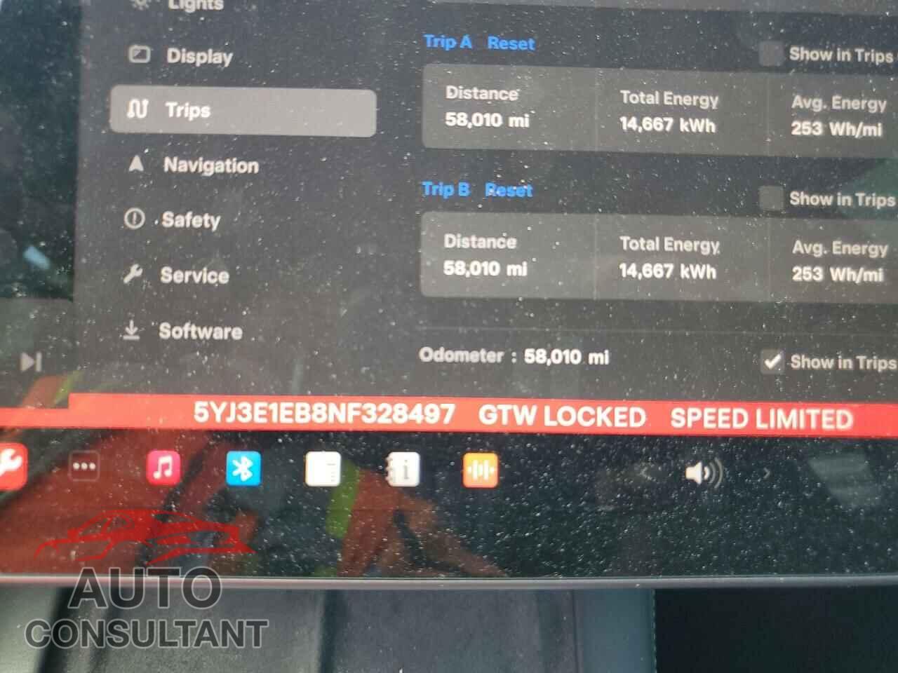 TESLA MODEL 3 2022 - 5YJ3E1EB8NF328497