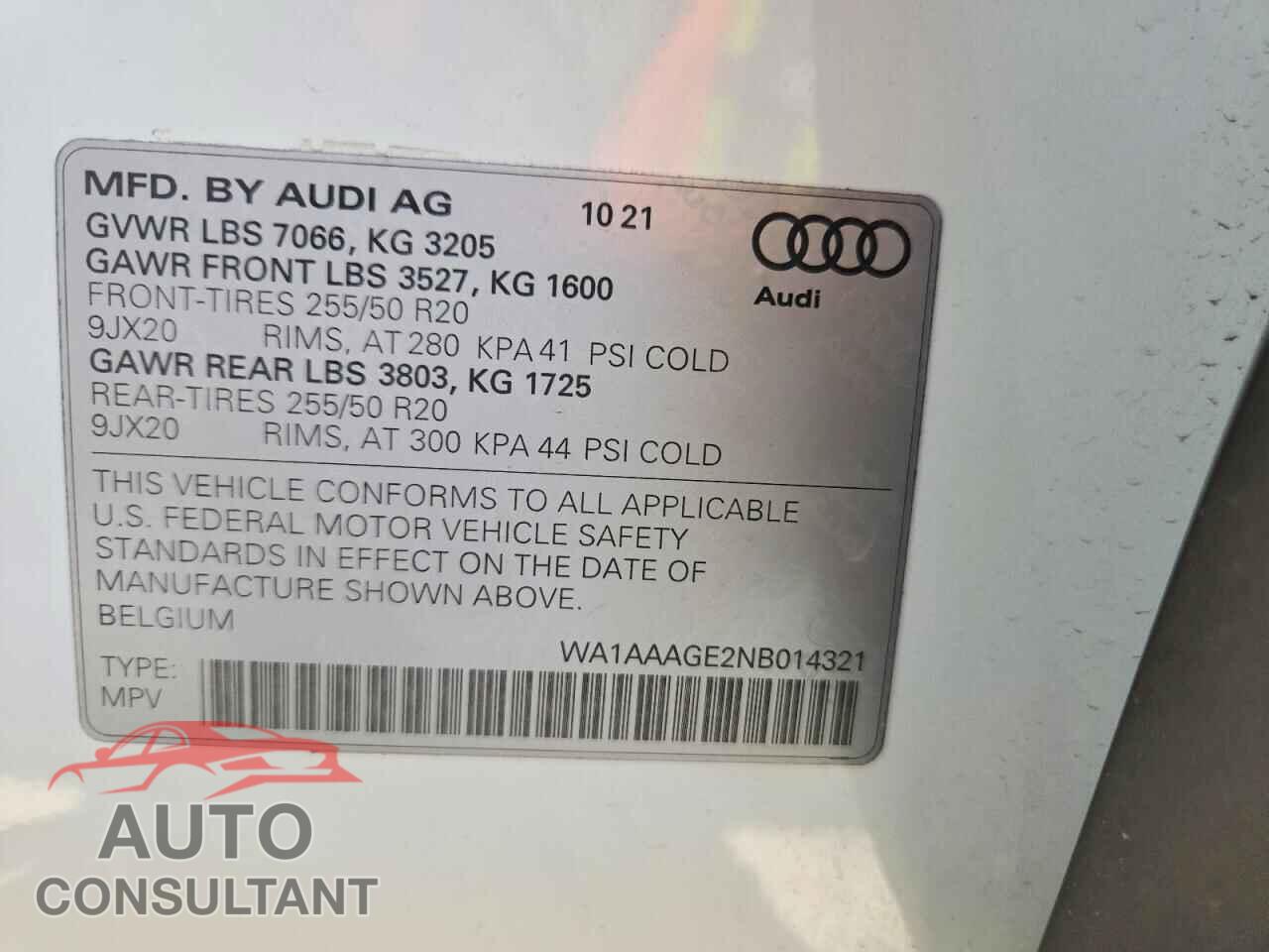 AUDI E-TRON 2022 - WA1AAAGE2NB014321