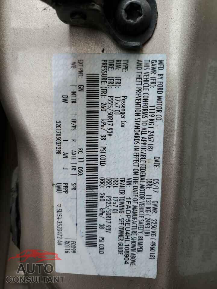 FORD CMAX 2017 - 1FADP5EU4HL108904